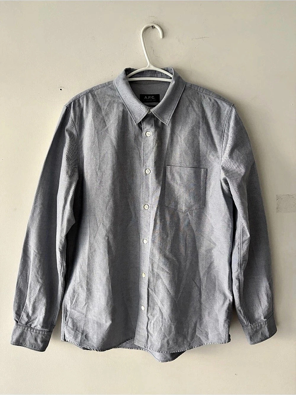 A.P.C. Rue Madame Paris Long Sleeve Button Up Oxford Shirt Size M